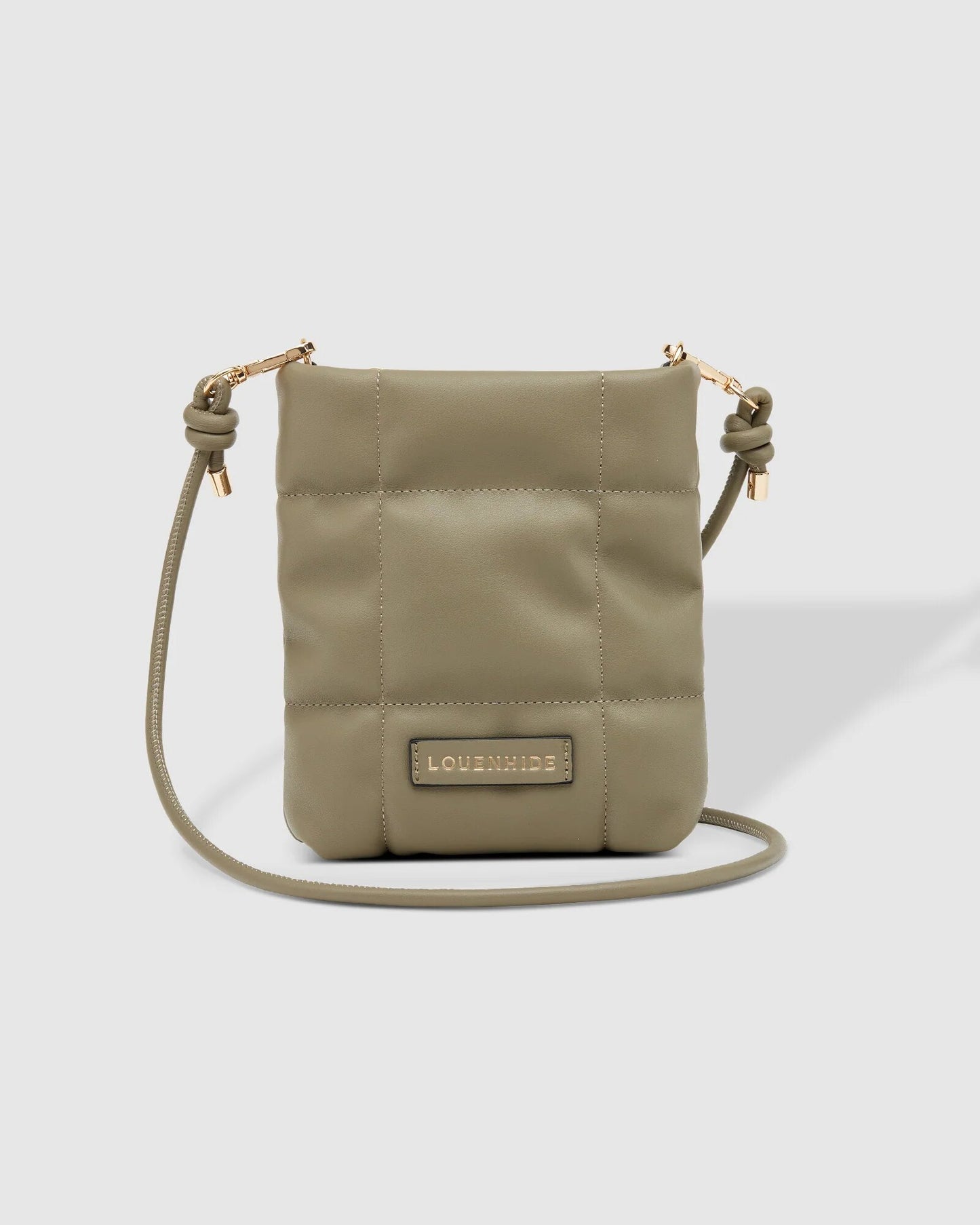 Phoebe Khaki Puffer Phone Bag