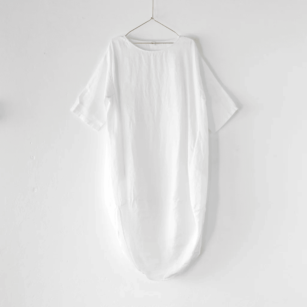Nina Scallop Linen Dress