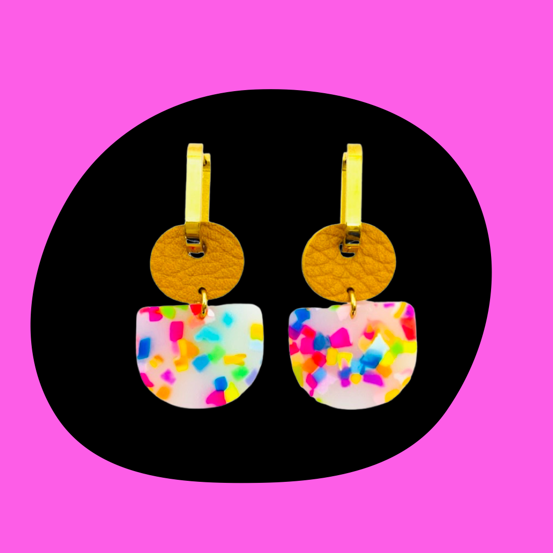 Dainty Hoops - Mustard Rainbow