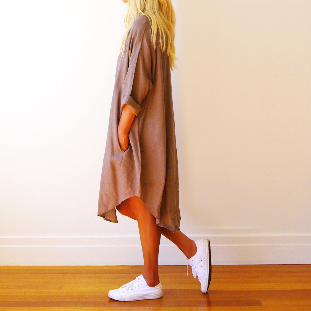 Willow Linen Dress - Mocha