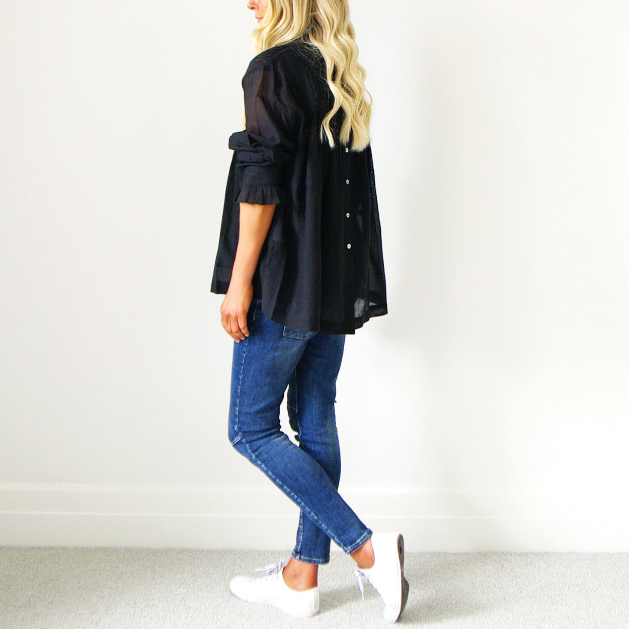 Morgan Voile Top - Navy