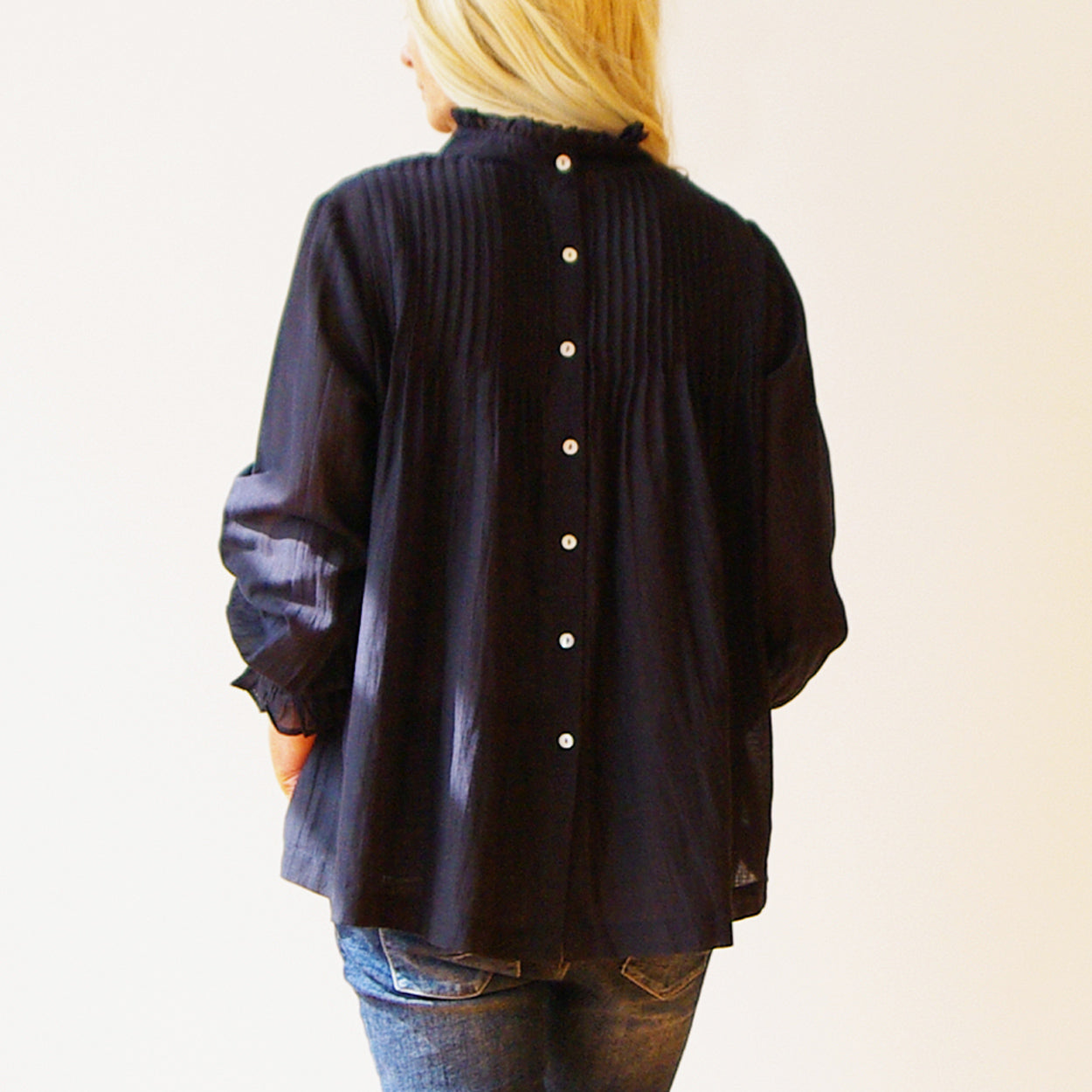 Morgan Voile Top - Navy