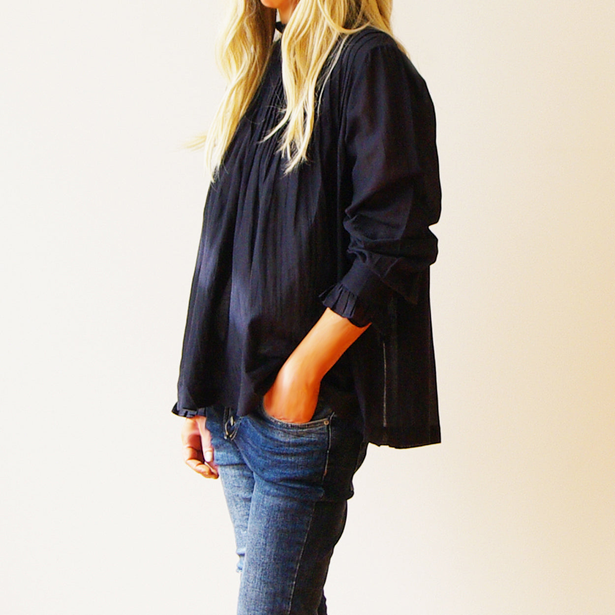 Morgan Voile Top - Navy