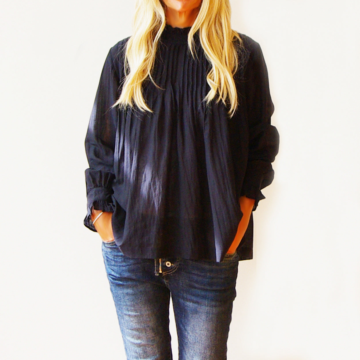 Morgan Voile Top - Navy