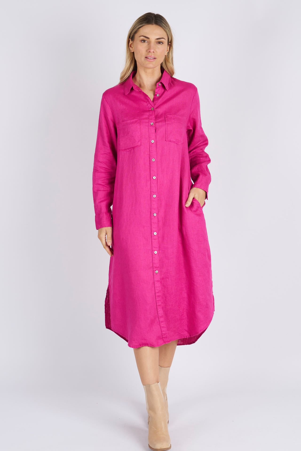 Miranda Linen Shirt Dress