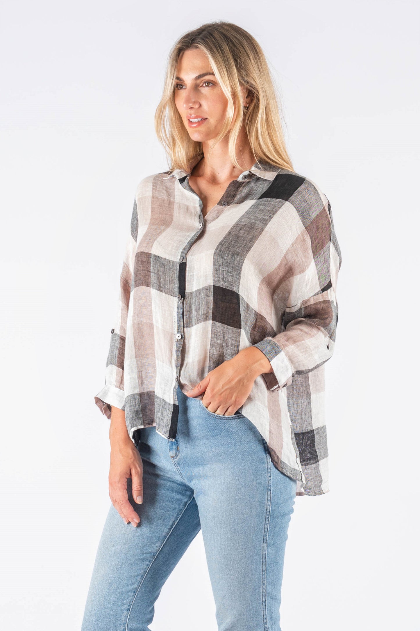 Nia Linen Checked Shirt
