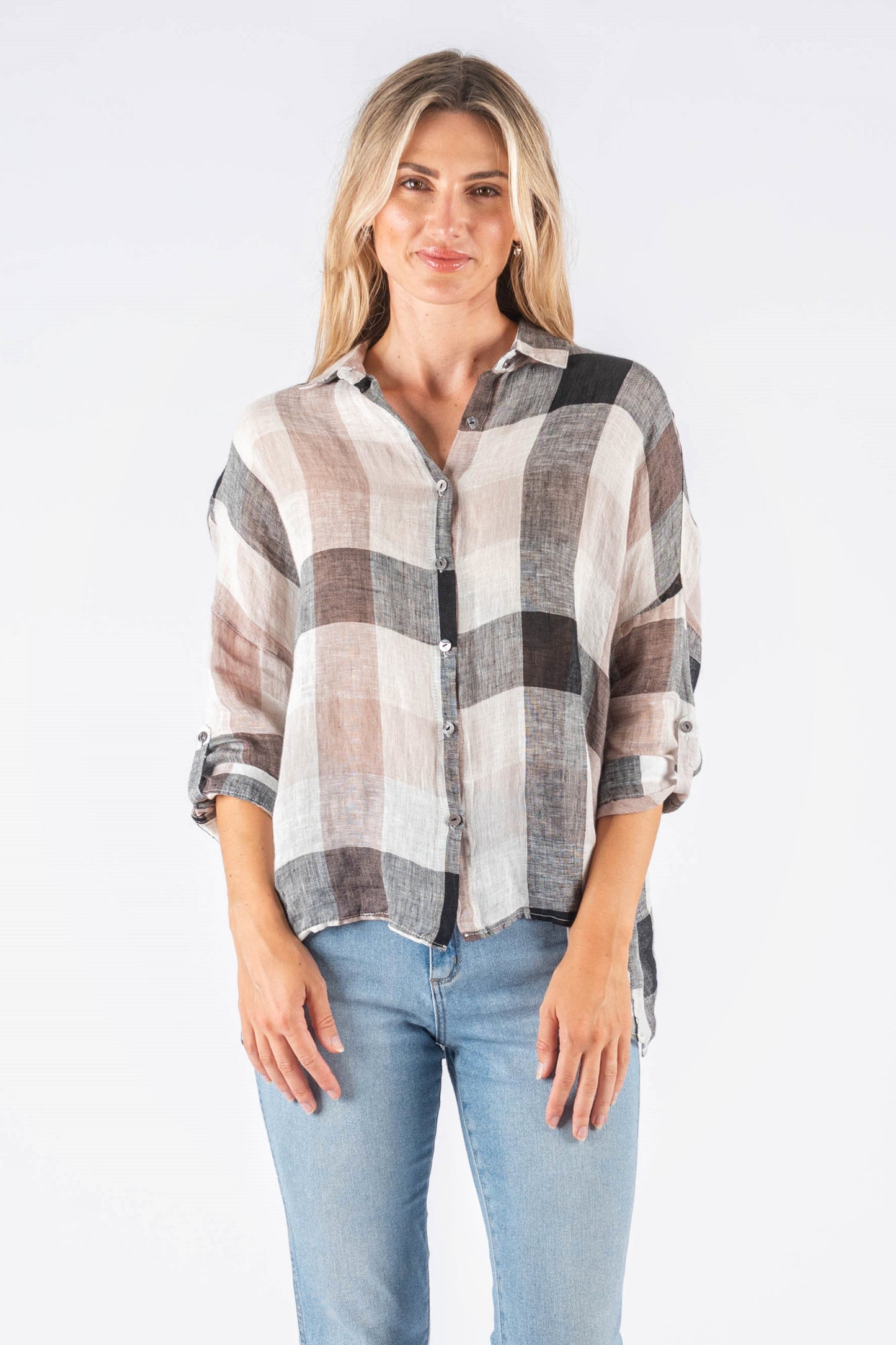 Nia Linen Checked Shirt