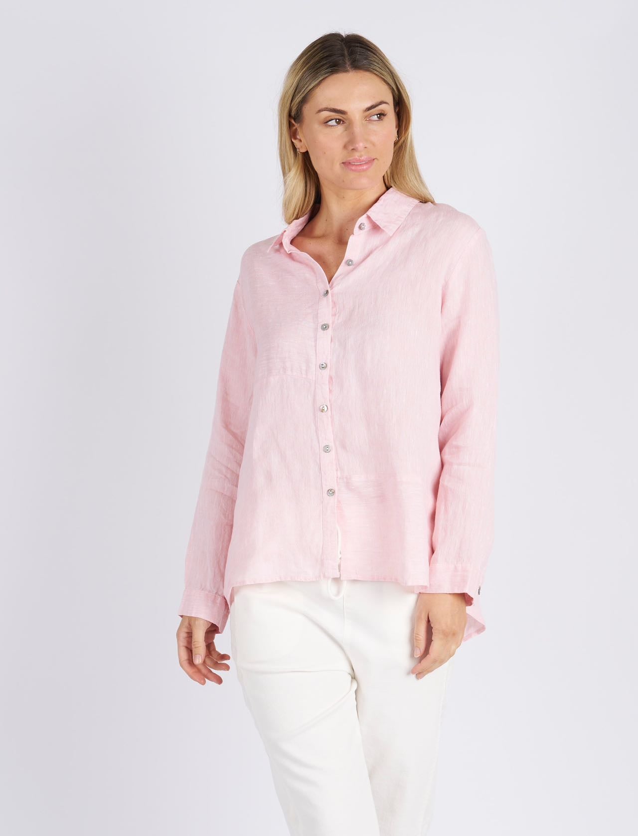 Mille Linen Shirt - Pale Pink