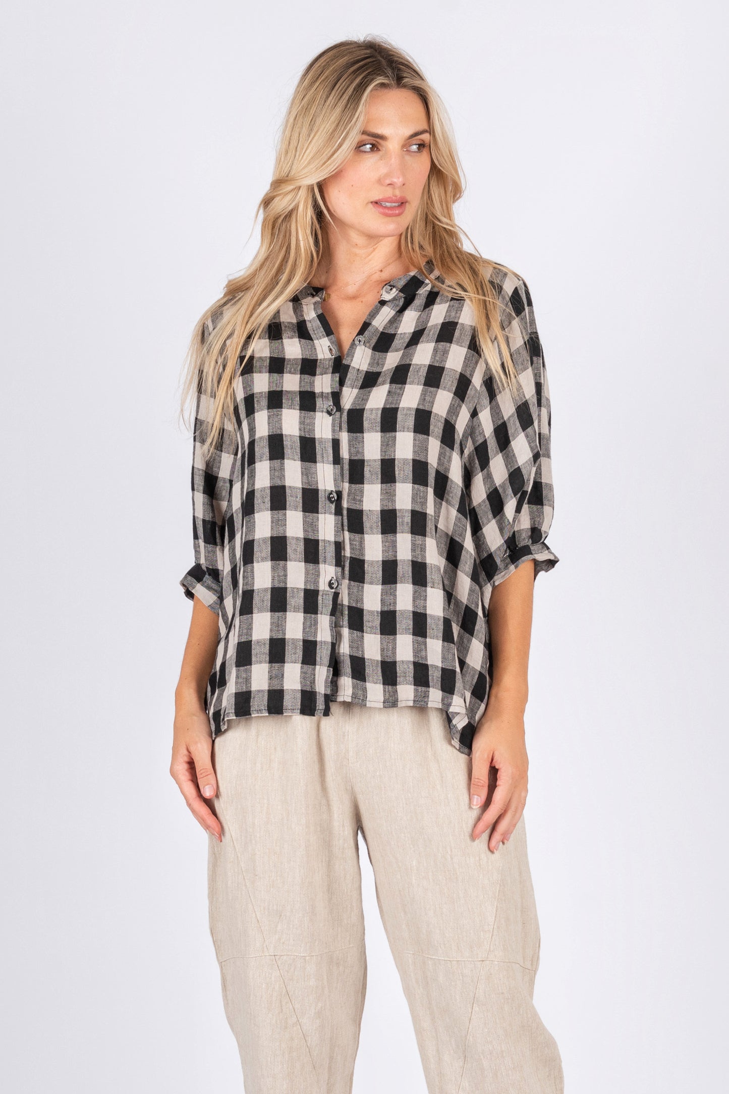 Jane Checked Linen Shirt