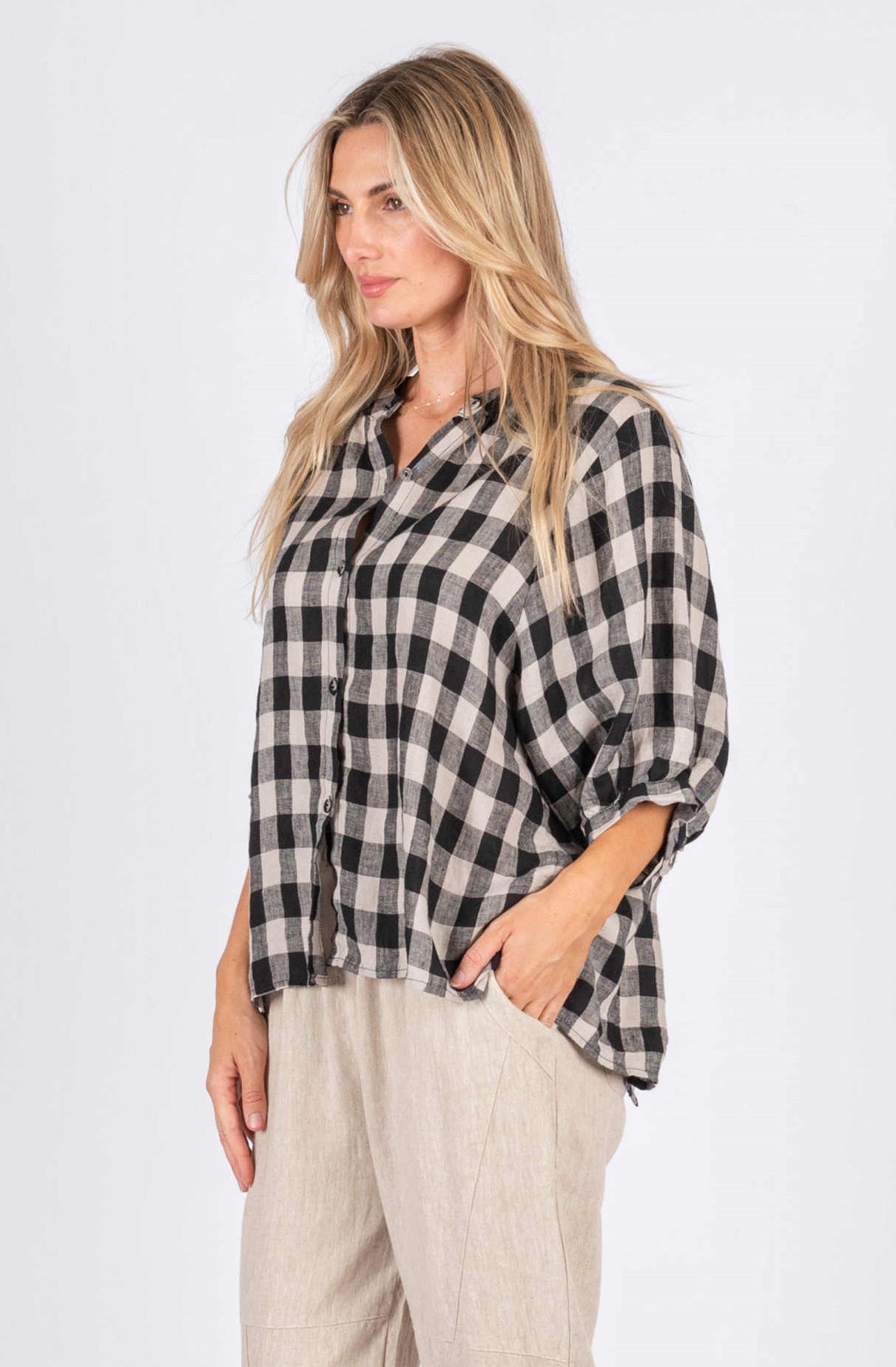 Jane Checked Linen Shirt
