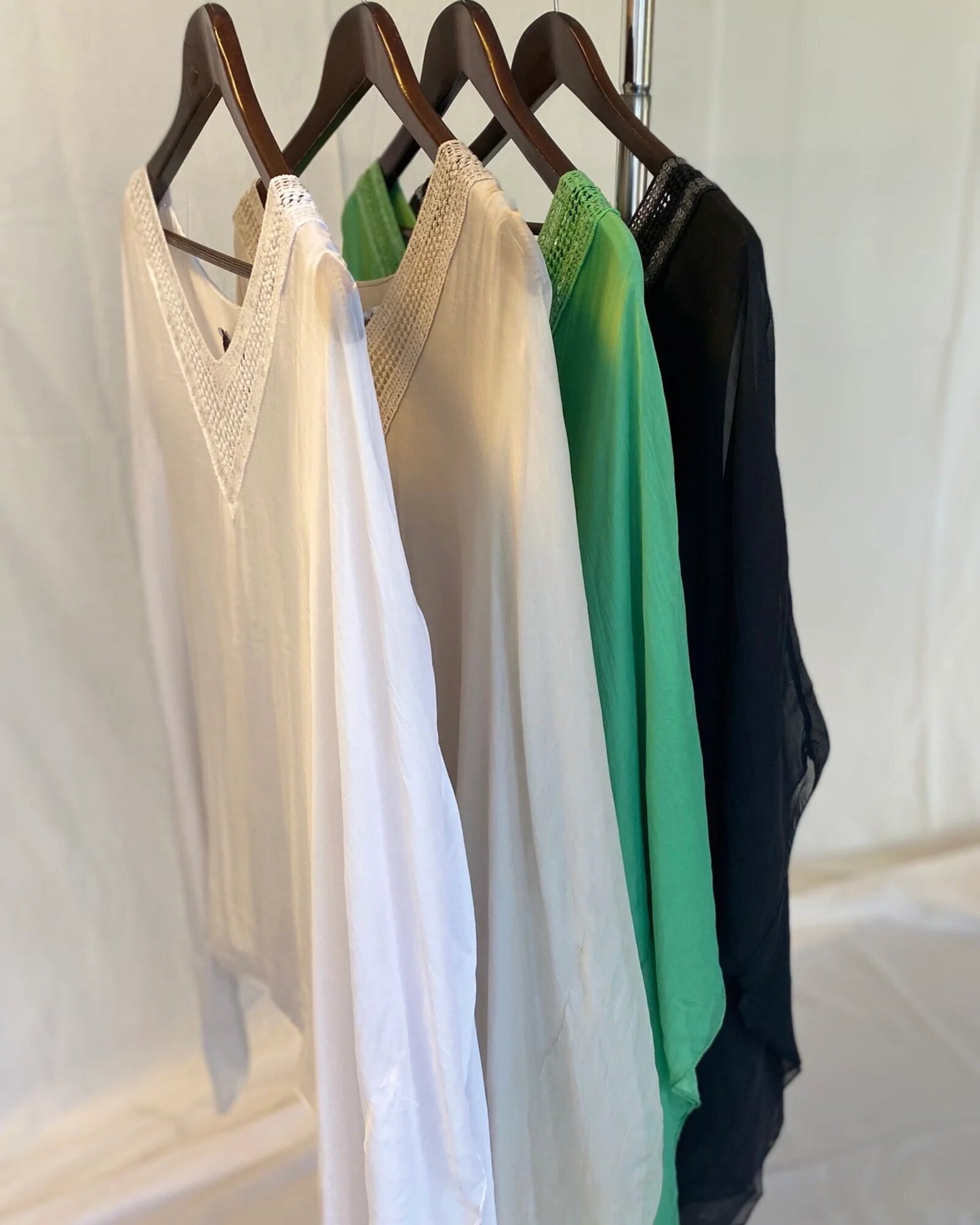 V-Neck Silk Top w Sequin Trim - 40% OFF AT CHECKOUT