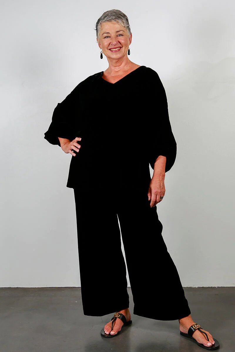Esme Velvet Pants - Black