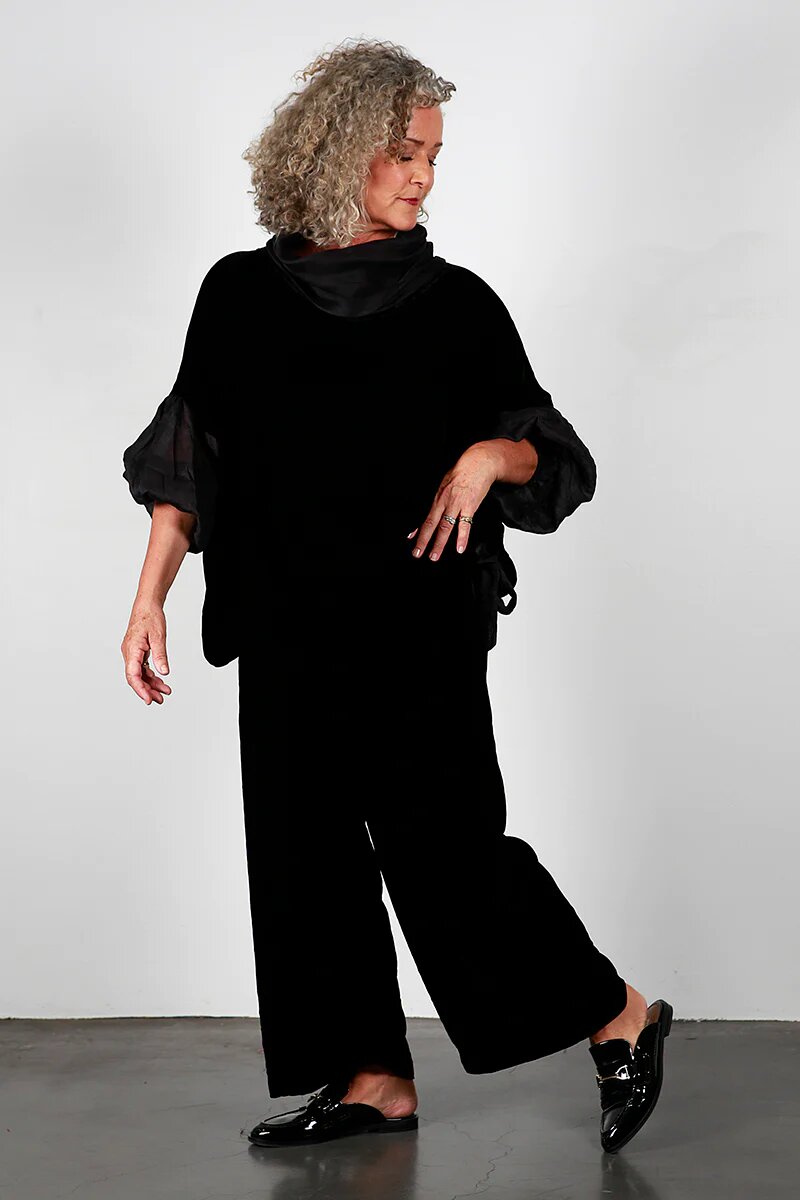 Esme Velvet Pants - Black