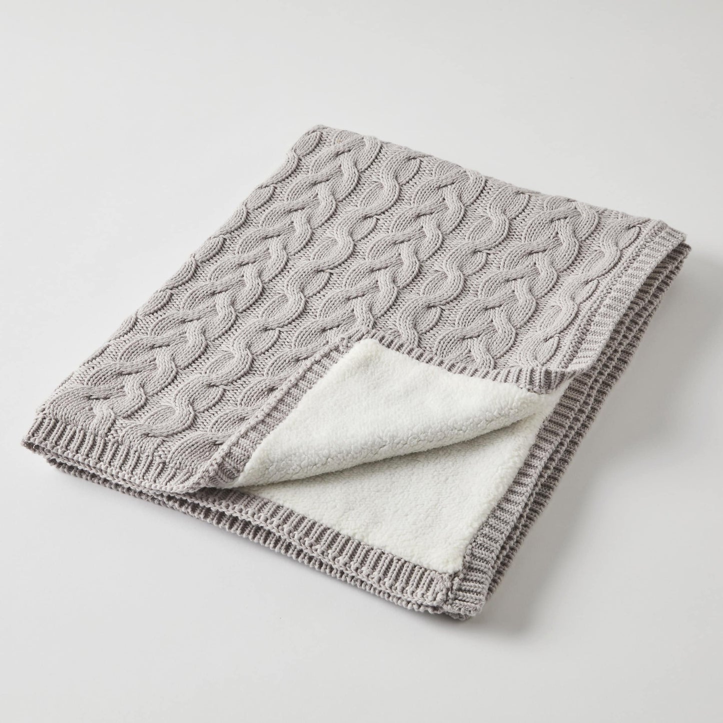 Aurora Cable Knit Baby Blanket - Dove Grey