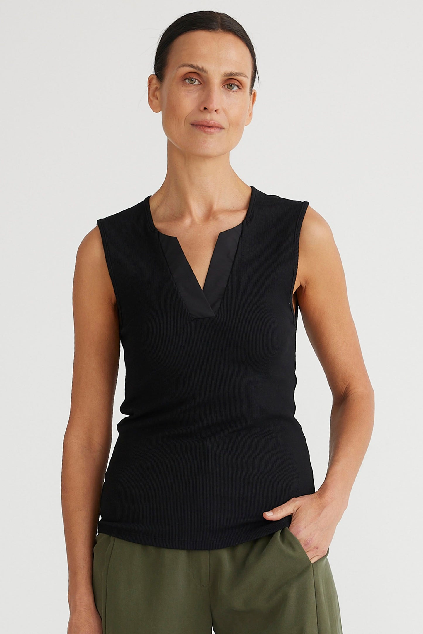 Henley Tank - Black - 40% OFF AT CHECKOUT