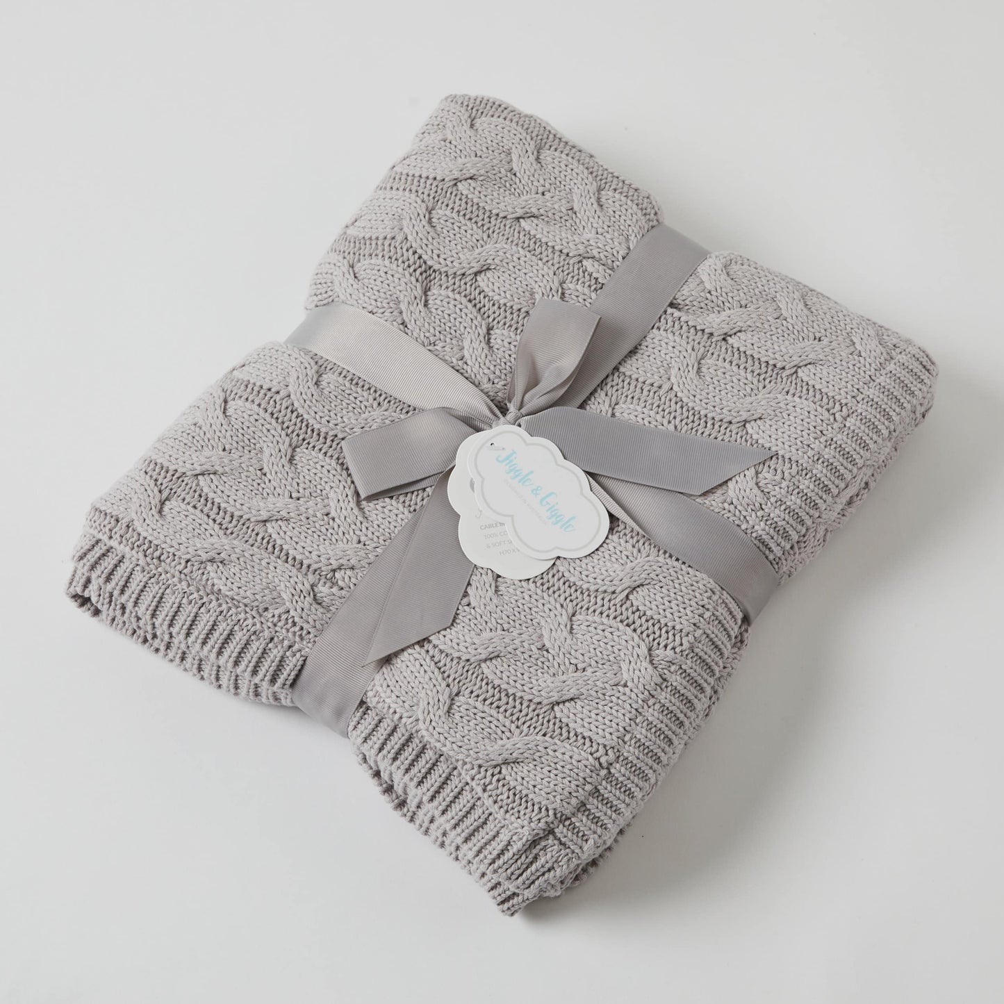 Aurora Cable Knit Baby Blanket - Dove Grey