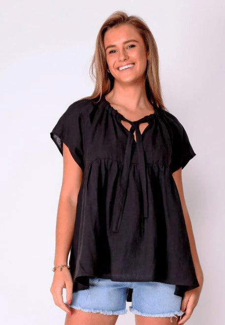 Ayla Linen Top - 40% OFF AT CHECKOUT