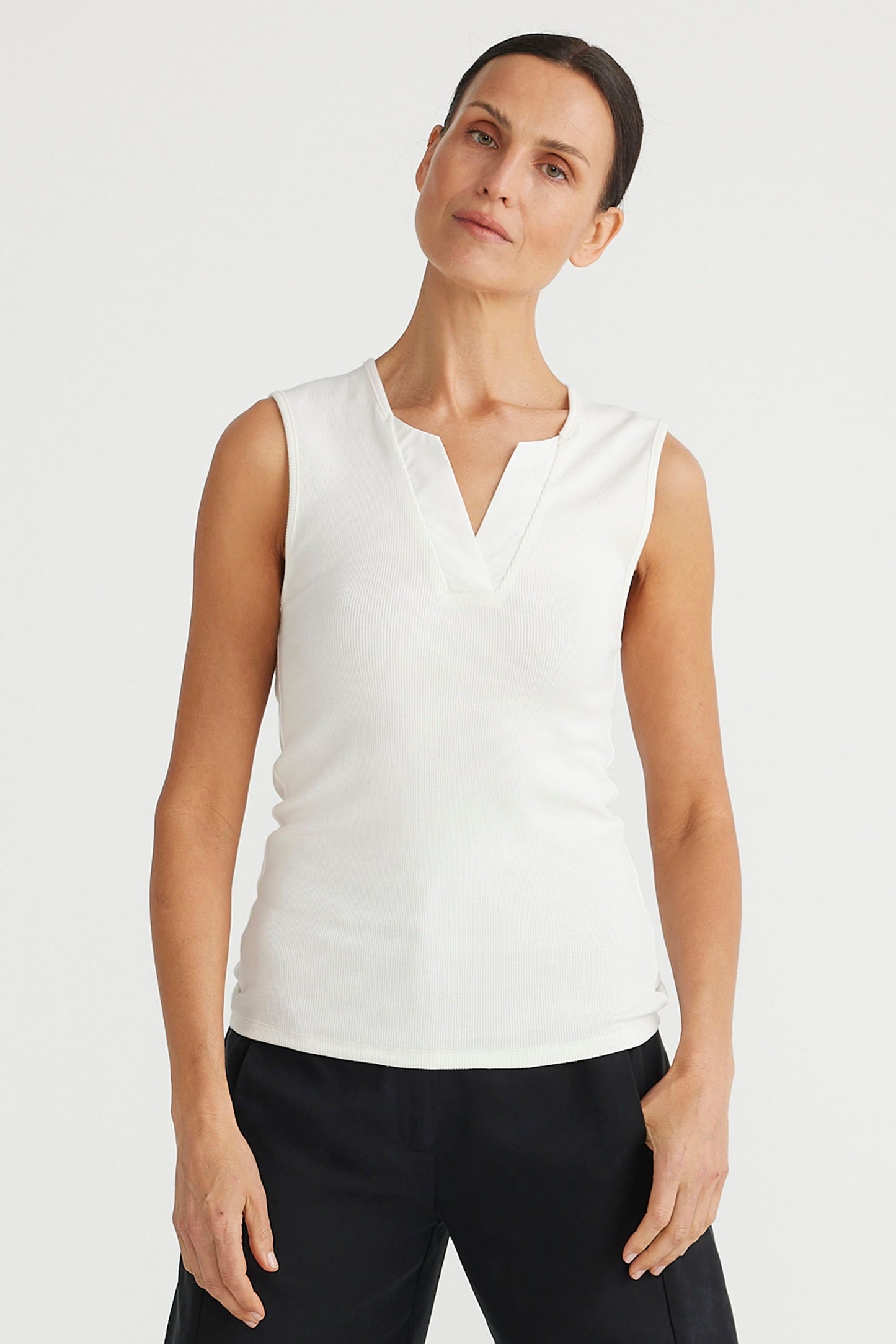 Henley Tank - White - 40% OFF AT CHECKOUT
